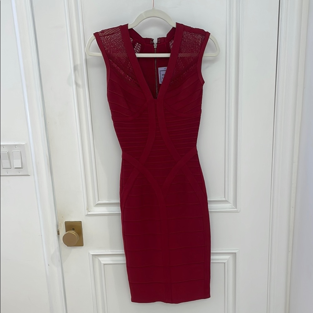 Herve Leger Vintage Elegant Red Sleeveless Dress